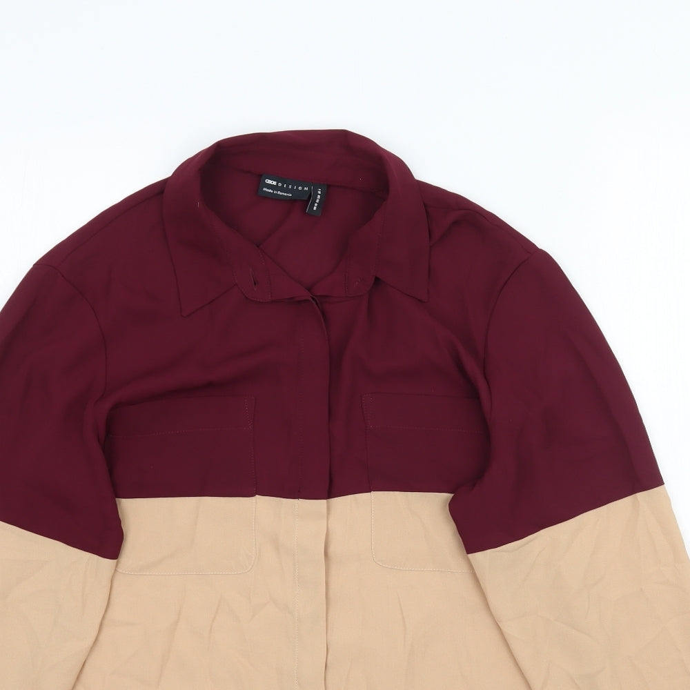 Womens UK Size 10 ASOS Multicoloured Basic Button-Up