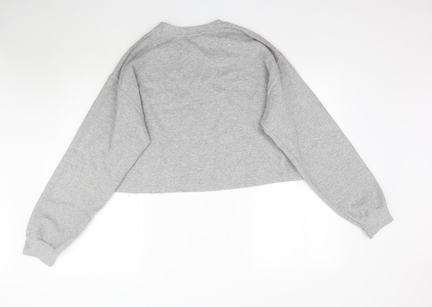 Topshop Womens Grey   Pullover Sweatshirt Size M  - Cropped Amour