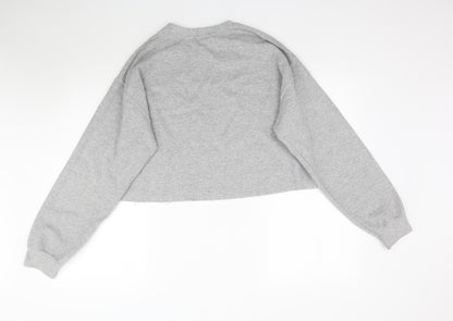Topshop Womens Grey   Pullover Sweatshirt Size M  - Cropped Amour