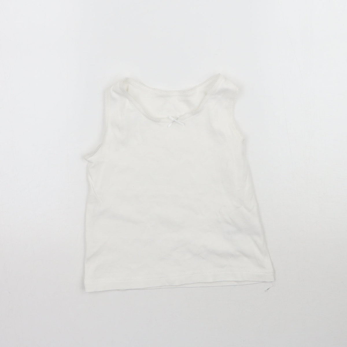 Additional front view of Nutmeg girls’ white basic tank, size 4-5, years - vest