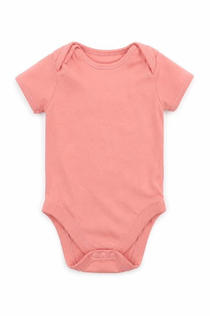 Front view of George girls’ pink babygrow one-piece, size 9-12, months