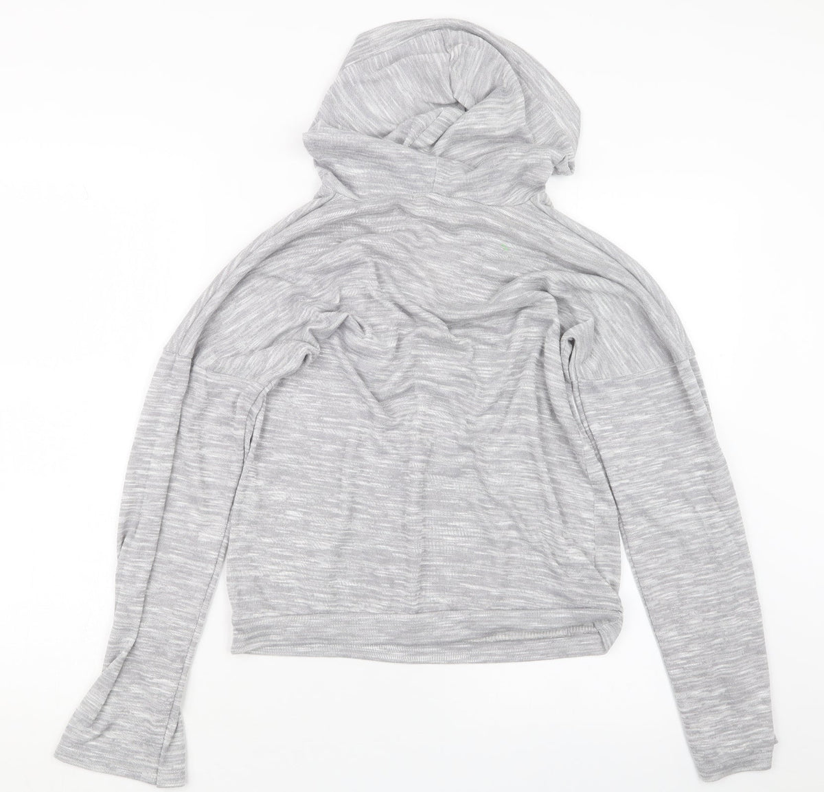 Back view of PRETTYLITTLETHING women’s grey pullover hoodie, size UK 8