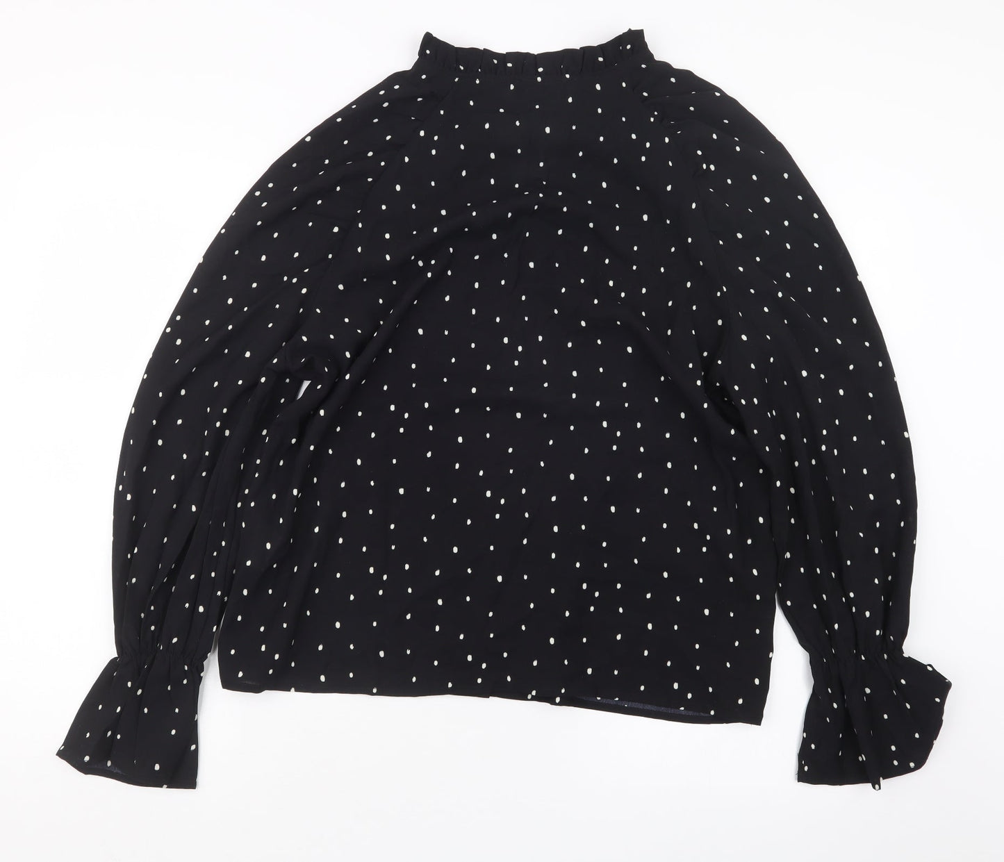 Womens UK Size 10 In the Style Black Basic Button-Up