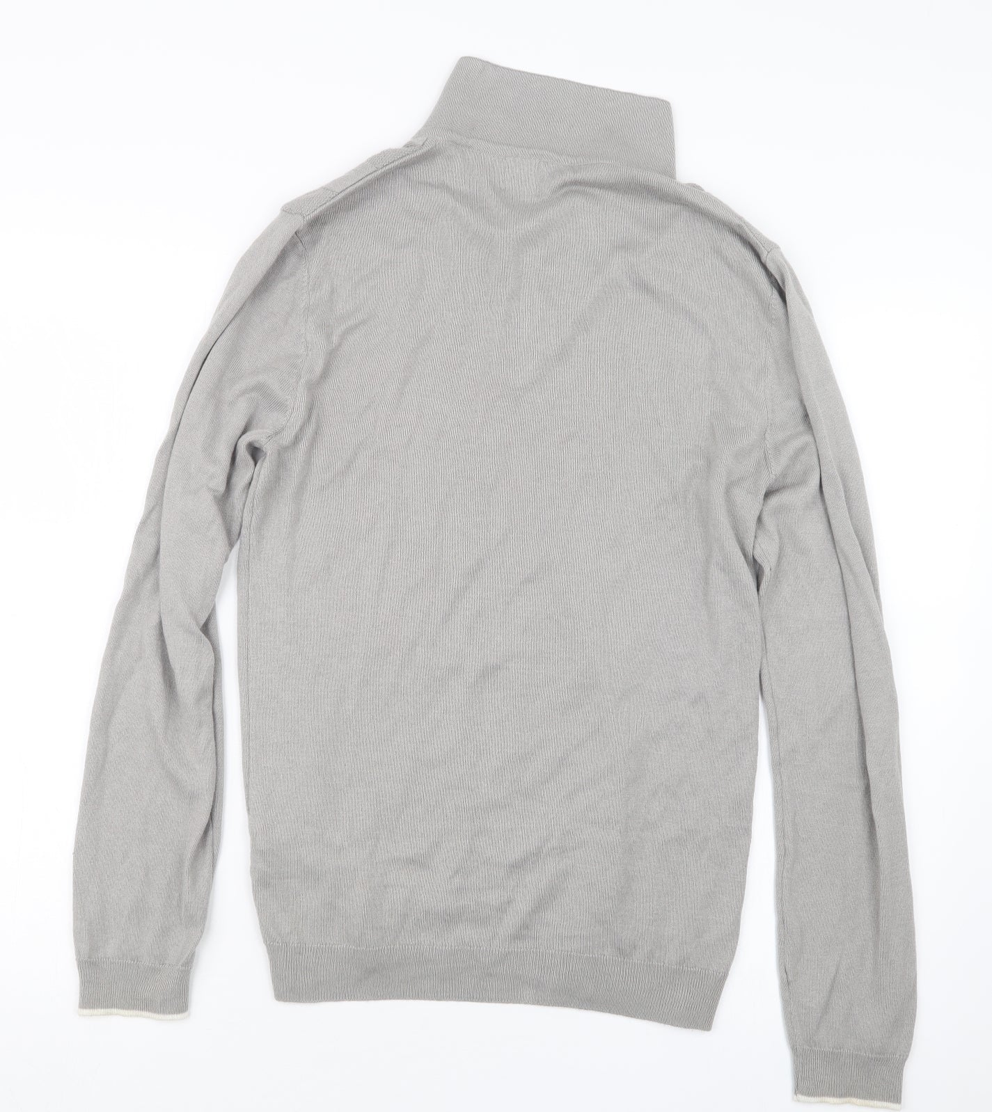 River Island Mens Grey  Knit  Polo Size M