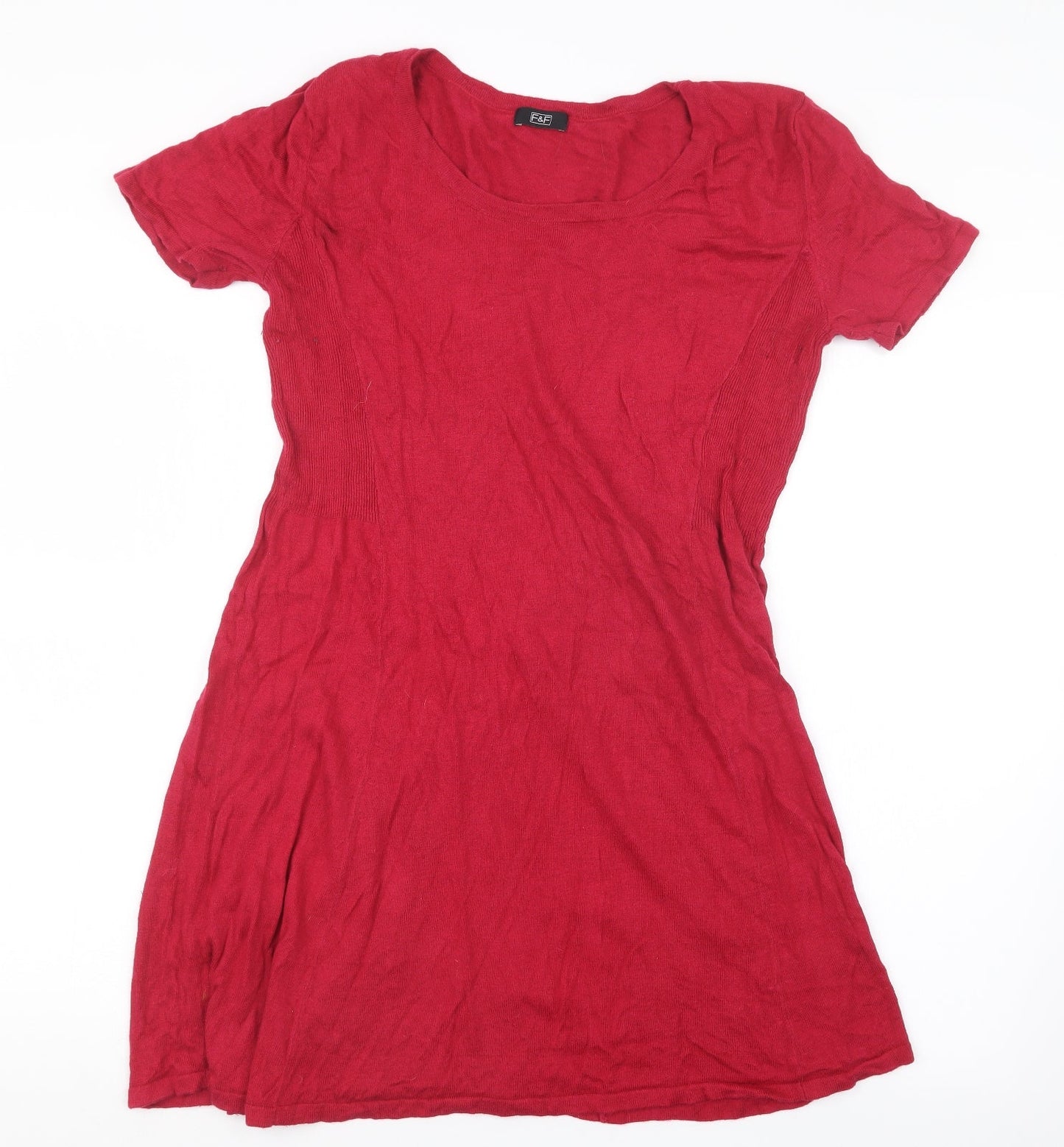 F&F Womens Red  Knit Pullover Jumper Size 16