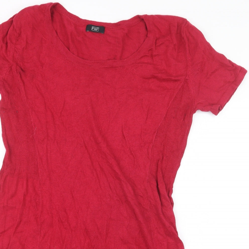 F&F Womens Red  Knit Pullover Jumper Size 16