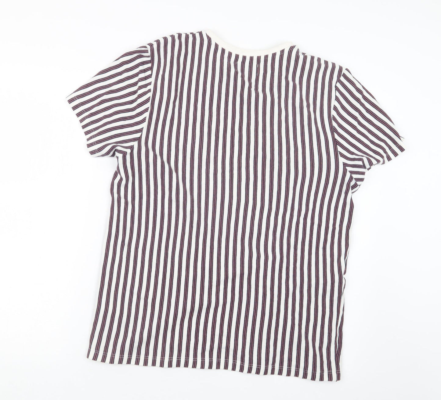Topman Mens White Striped   T-Shirt Size M