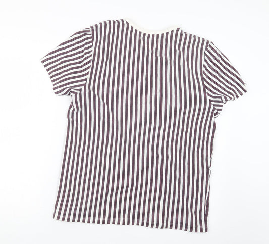 Topman Mens White Striped   T-Shirt Size M