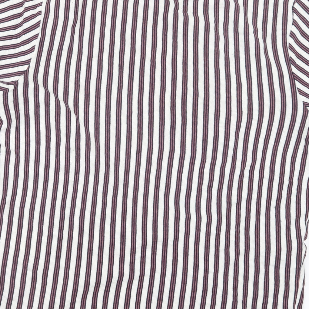 Topman Mens White Striped   T-Shirt Size M