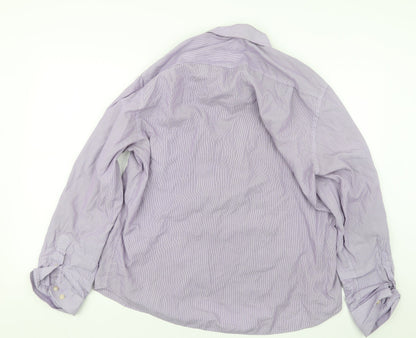 George Mens Purple    Button-Up Size 17