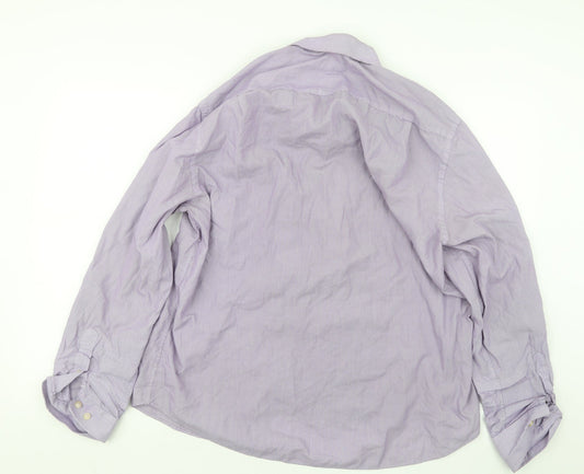George Mens Purple    Button-Up Size 17