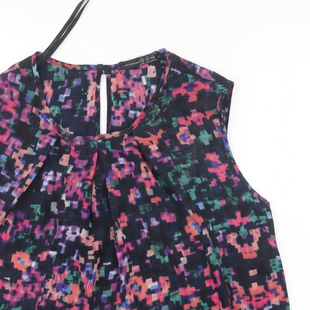 Atmosphere Womens Purple Geometric  Basic Blouse Size 14