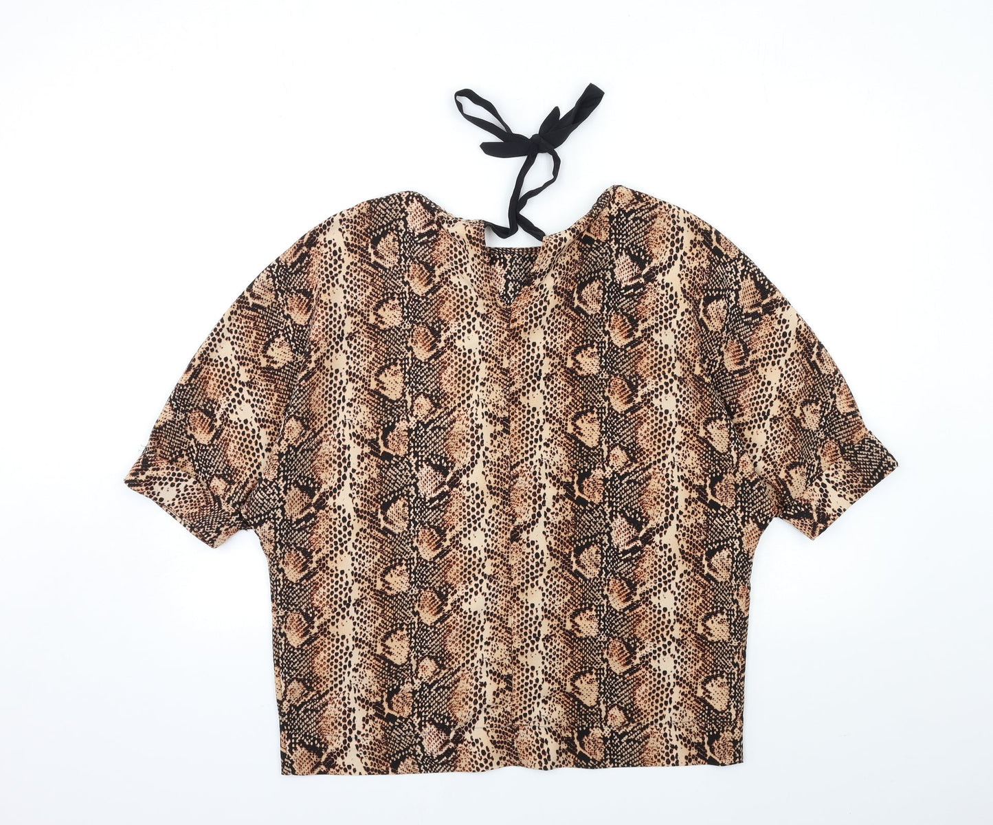 Primark Womens Brown Animal Print  Basic Blouse Size 6