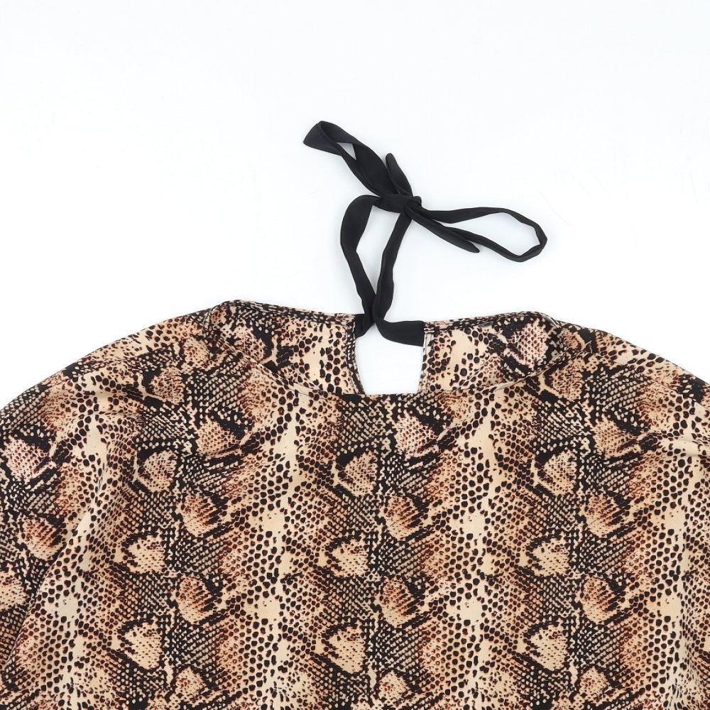 Primark Womens Brown Animal Print  Basic Blouse Size 6