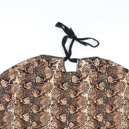 Primark Womens Brown Animal Print  Basic Blouse Size 6