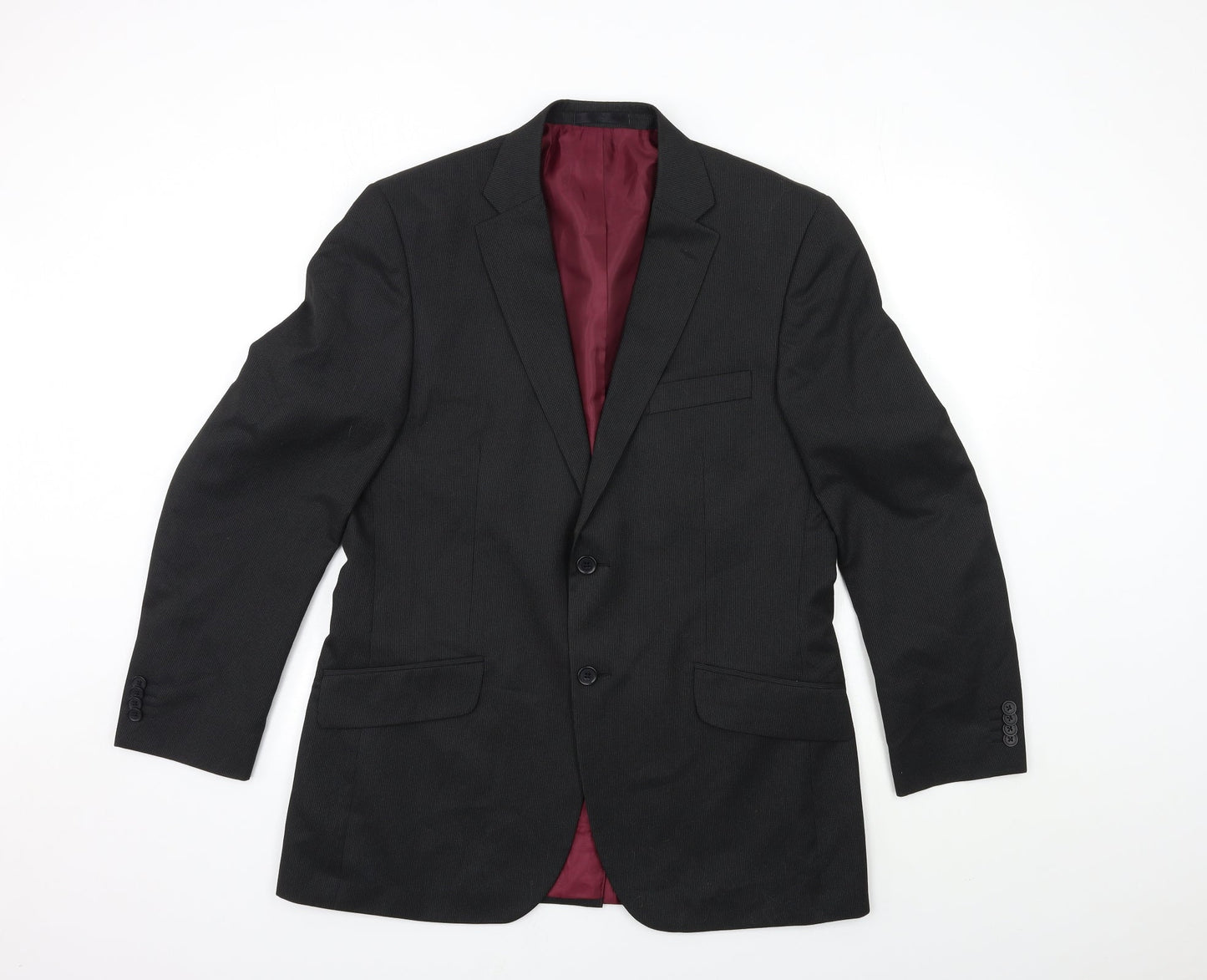 F&F Mens Black Striped  Jacket Suit Jacket Size 40