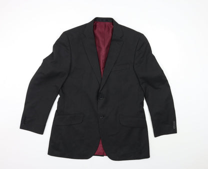F&F Mens Black Striped  Jacket Suit Jacket Size 40
