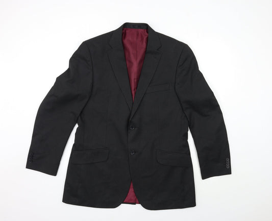 F&F Mens Black Striped  Jacket Suit Jacket Size 40