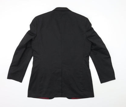 F&F Mens Black Striped  Jacket Suit Jacket Size 40