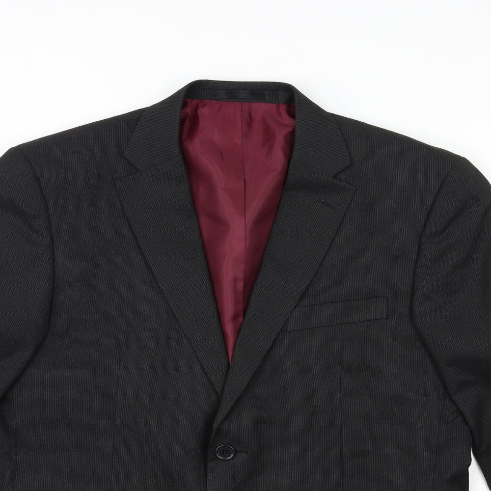 F&F Mens Black Striped  Jacket Suit Jacket Size 40