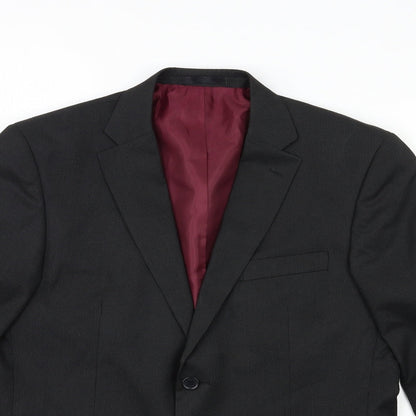 F&F Mens Black Striped  Jacket Suit Jacket Size 40