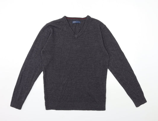 Easy Mens Grey  Knit Pullover Jumper Size M