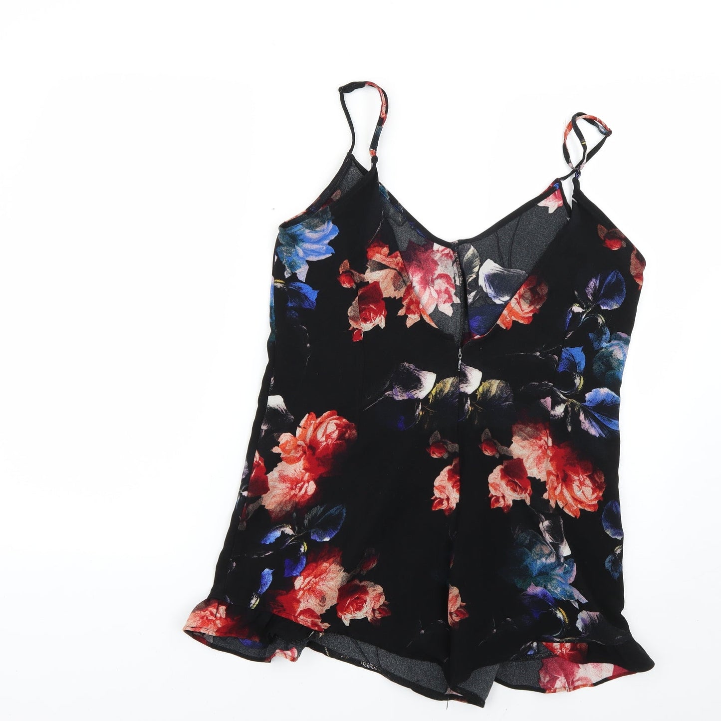 pull & bear Womens Multicoloured Floral  Playsuit One-Piece Size L