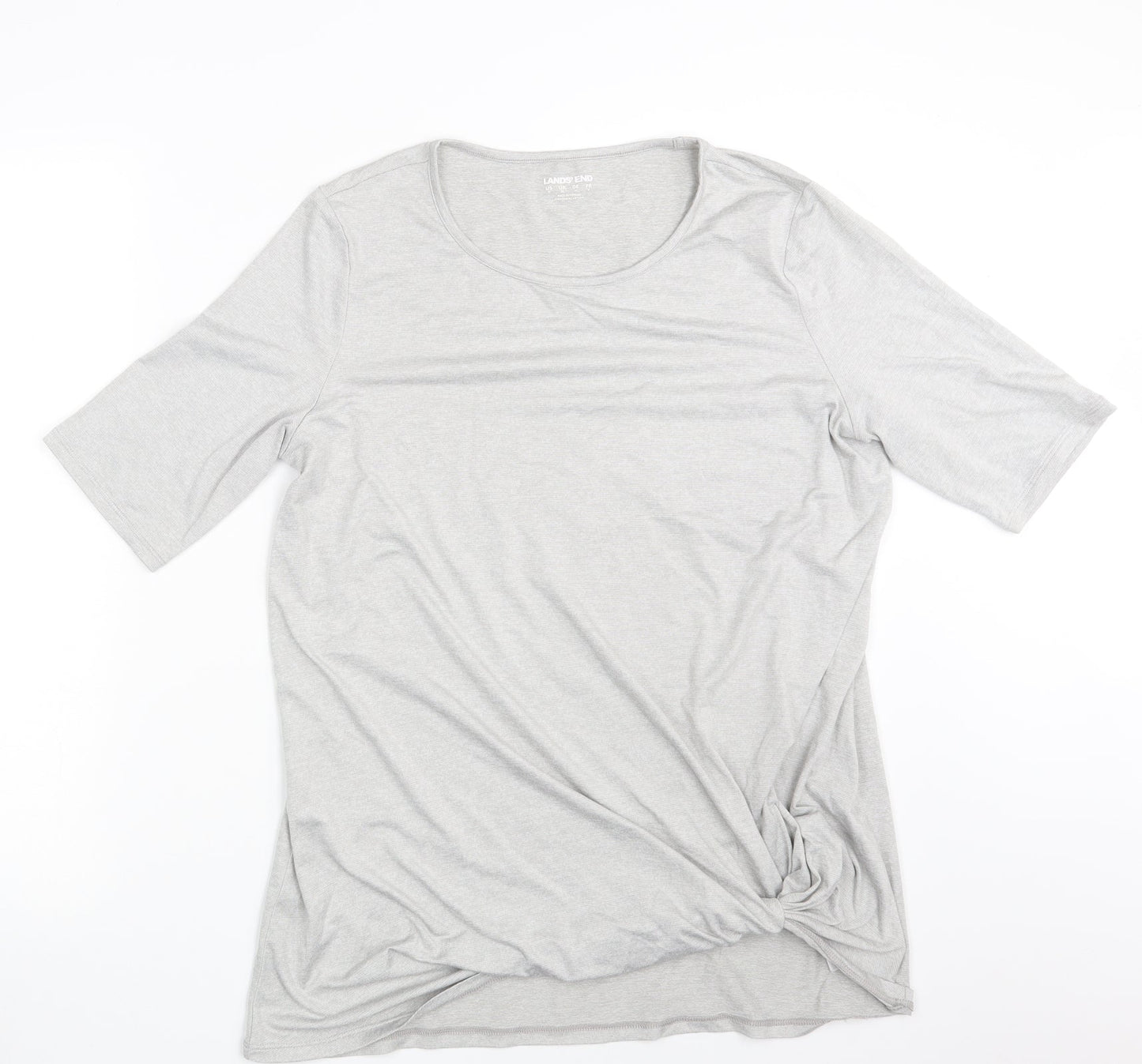 Land's End Womens Grey   Basic T-Shirt Size M