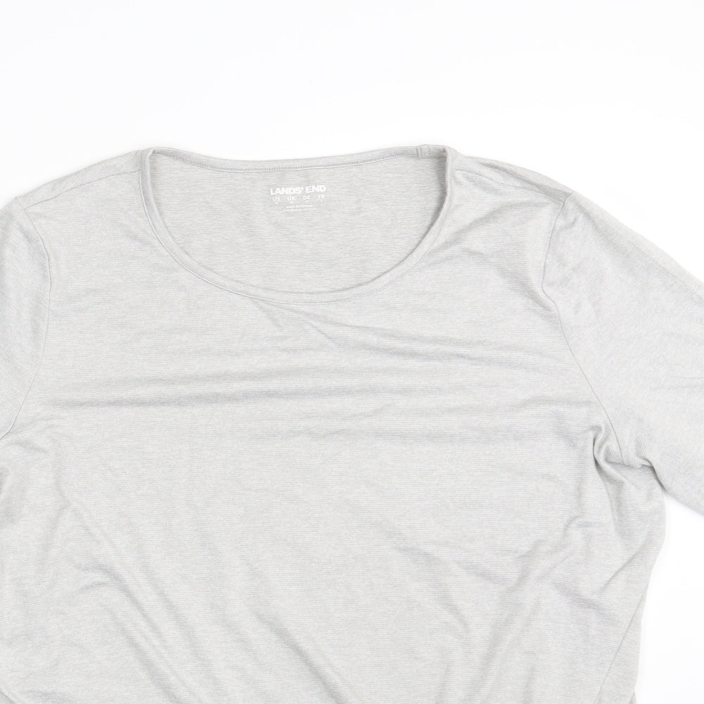 Land's End Womens Grey   Basic T-Shirt Size M