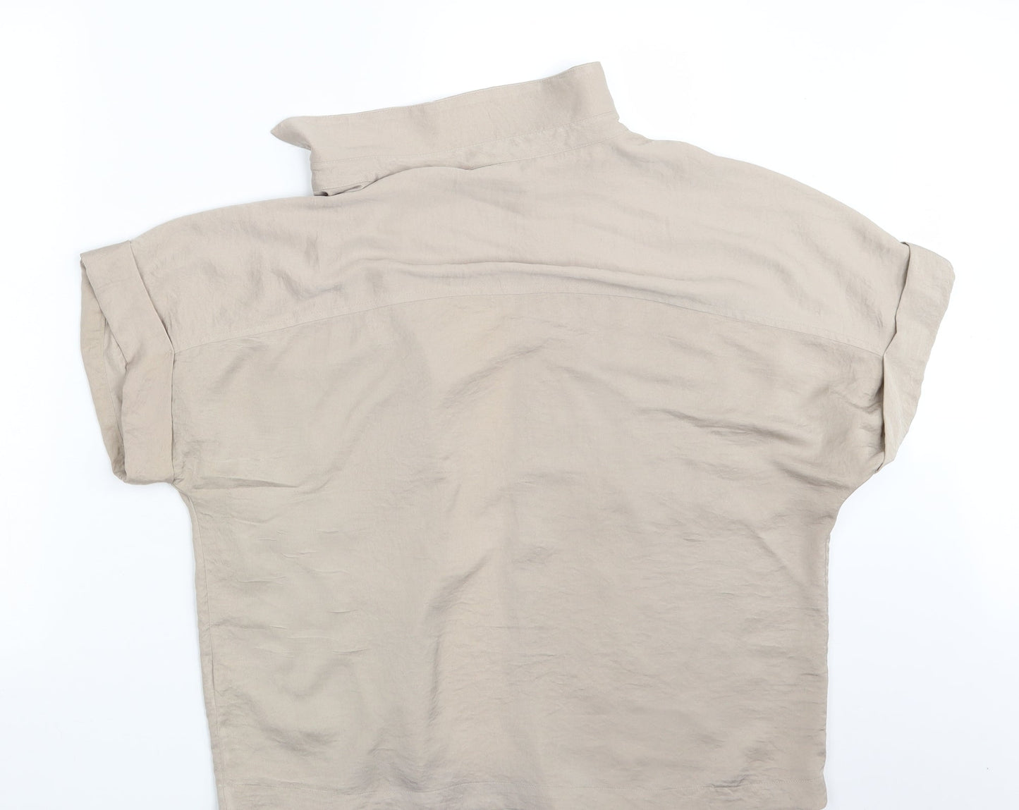 M&S Womens Beige   Basic Button-Up Size 12