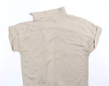 M&S Womens Beige   Basic Button-Up Size 12