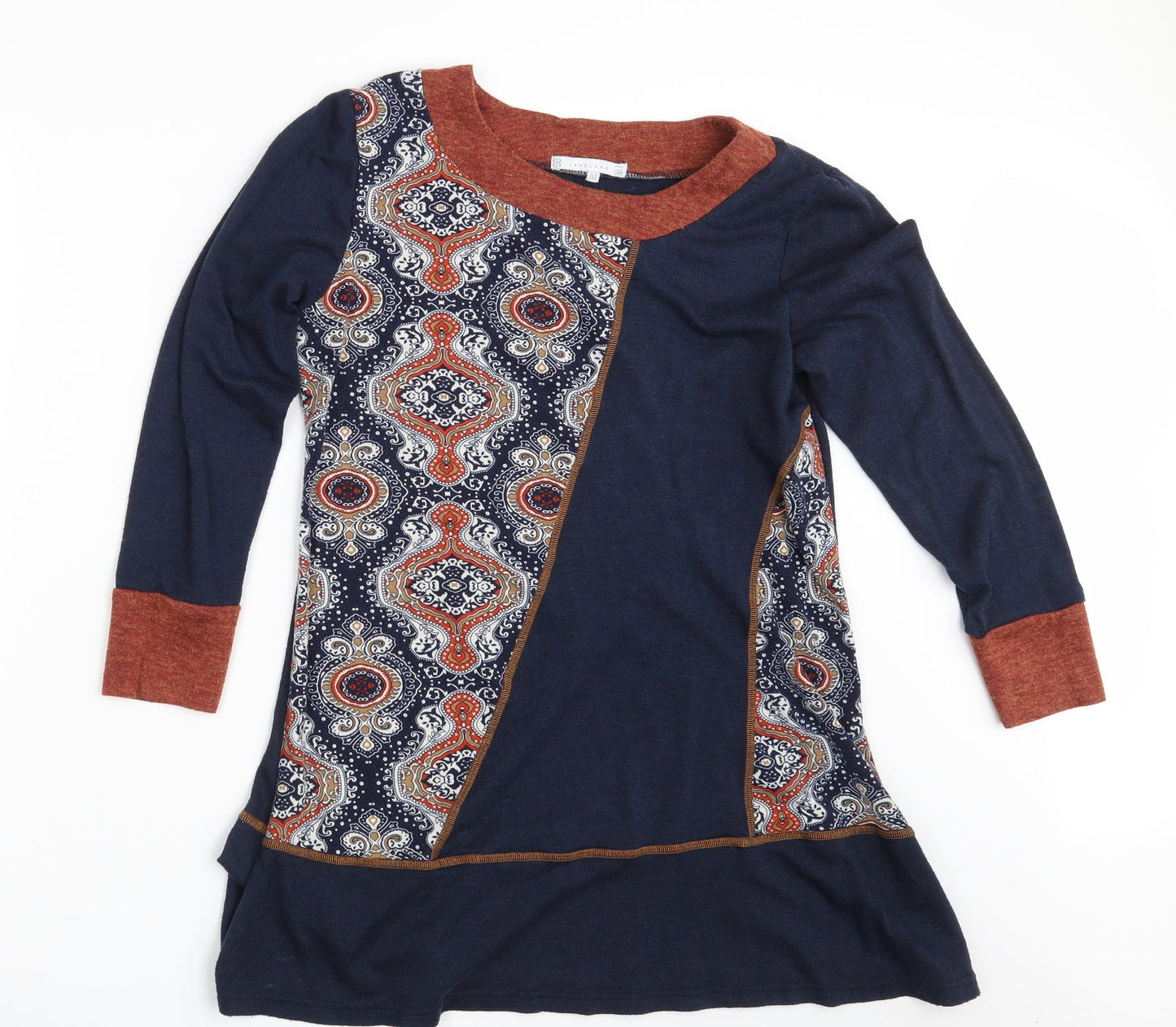 Lakeland Womens Blue Argyle/Diamond  T-Shirt Dress  Size M