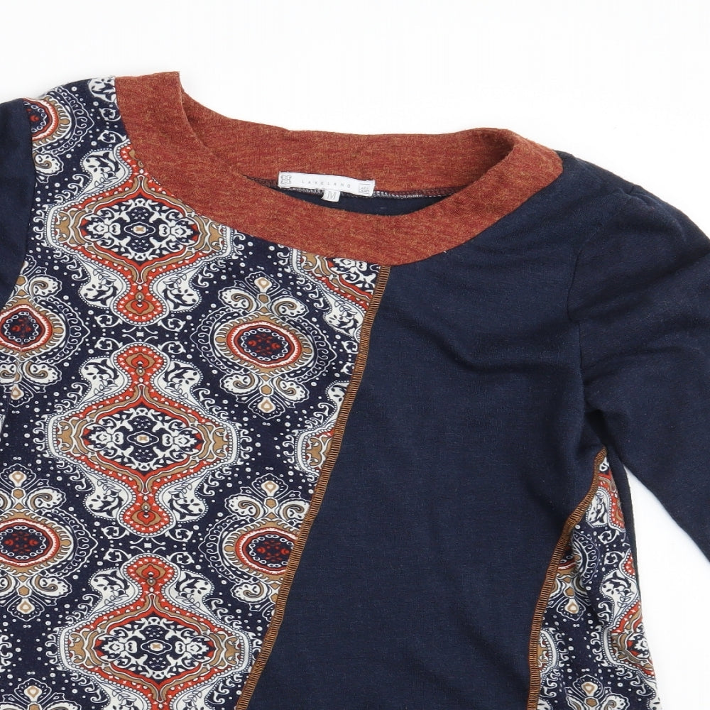 Lakeland Womens Blue Argyle/Diamond  T-Shirt Dress  Size M