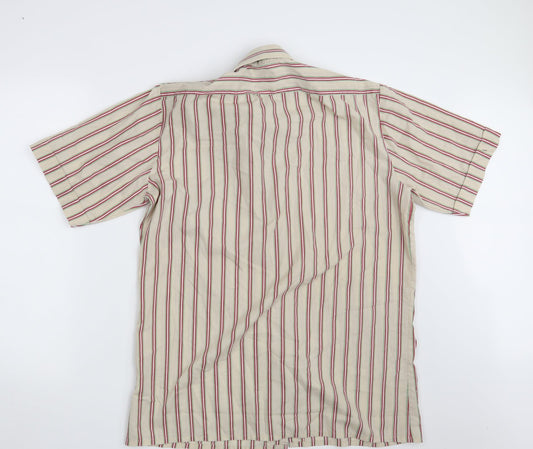 RIPCORD Mens Beige Striped   Button-Up Size L