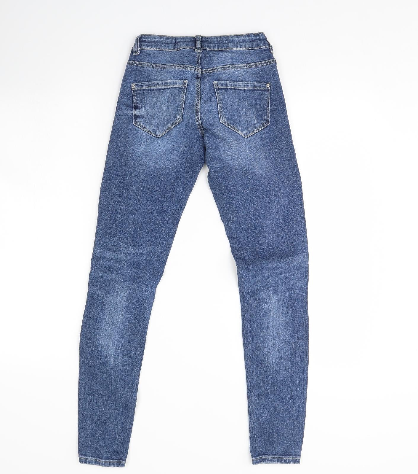 Denim & Co. Womens Blue  Denim Skinny Jeans Size 4 L28 in