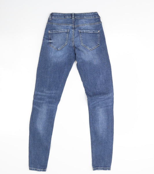 Denim & Co. Womens Blue  Denim Skinny Jeans Size 4 L28 in