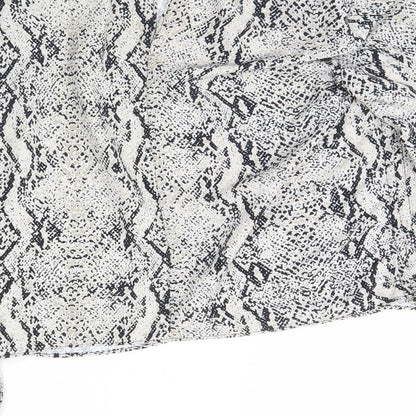 Primark Womens White Animal Print  Basic Blouse Size 8  - Shoulder Pads