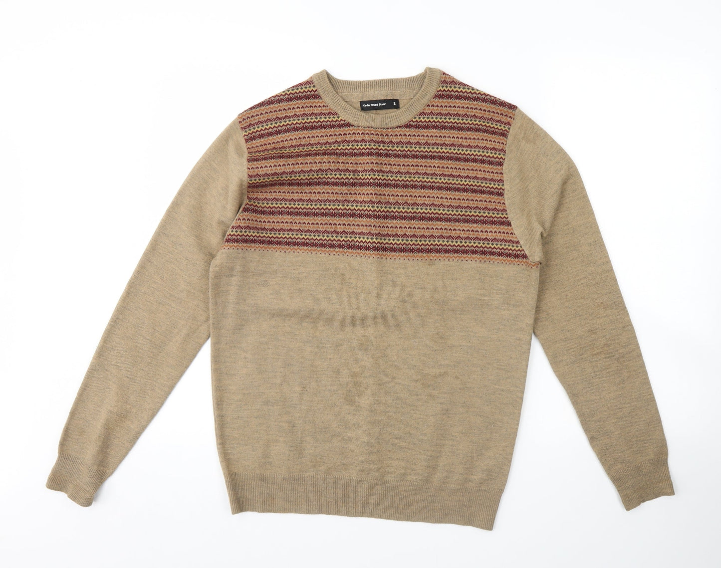 Cedar Wood State Mens Brown   Pullover Jumper Size S