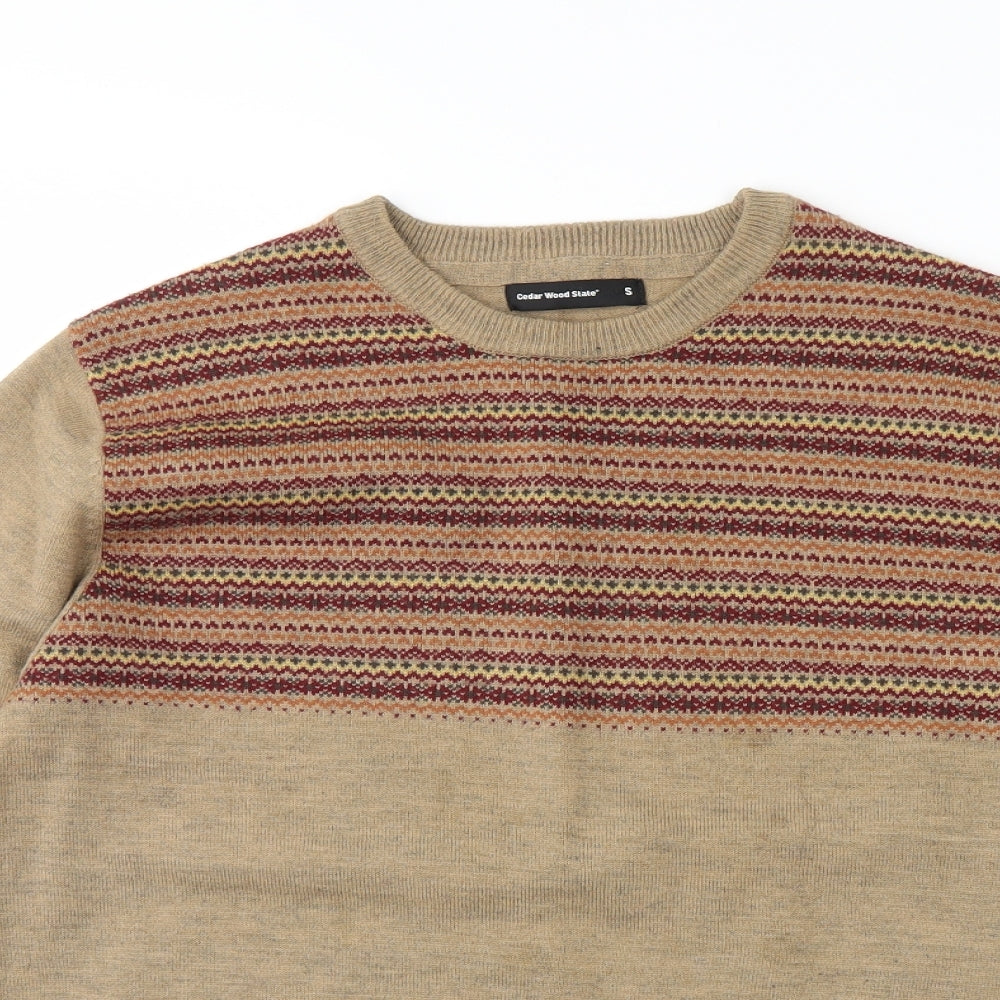 Cedar Wood State Mens Brown   Pullover Jumper Size S