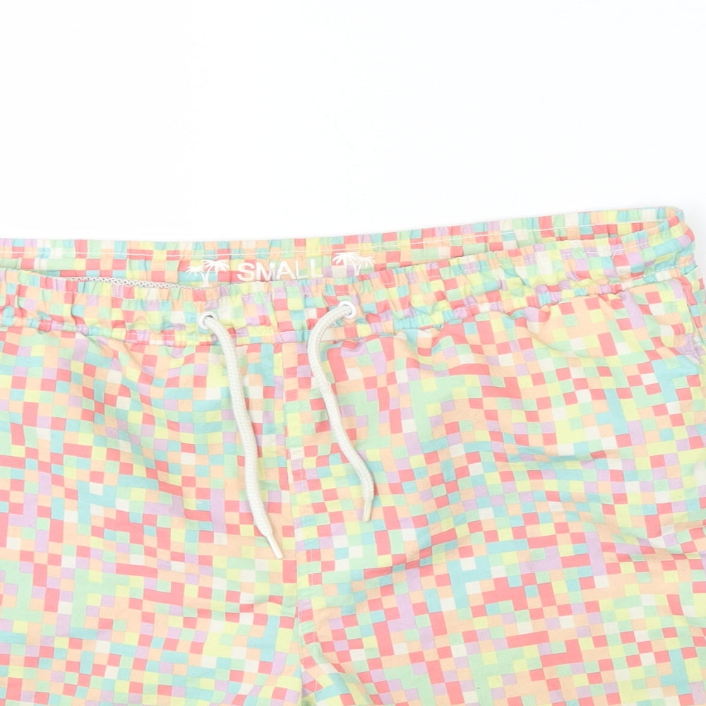 Preworn Mens Yellow Geometric  Sweat Shorts Size S - Swimming