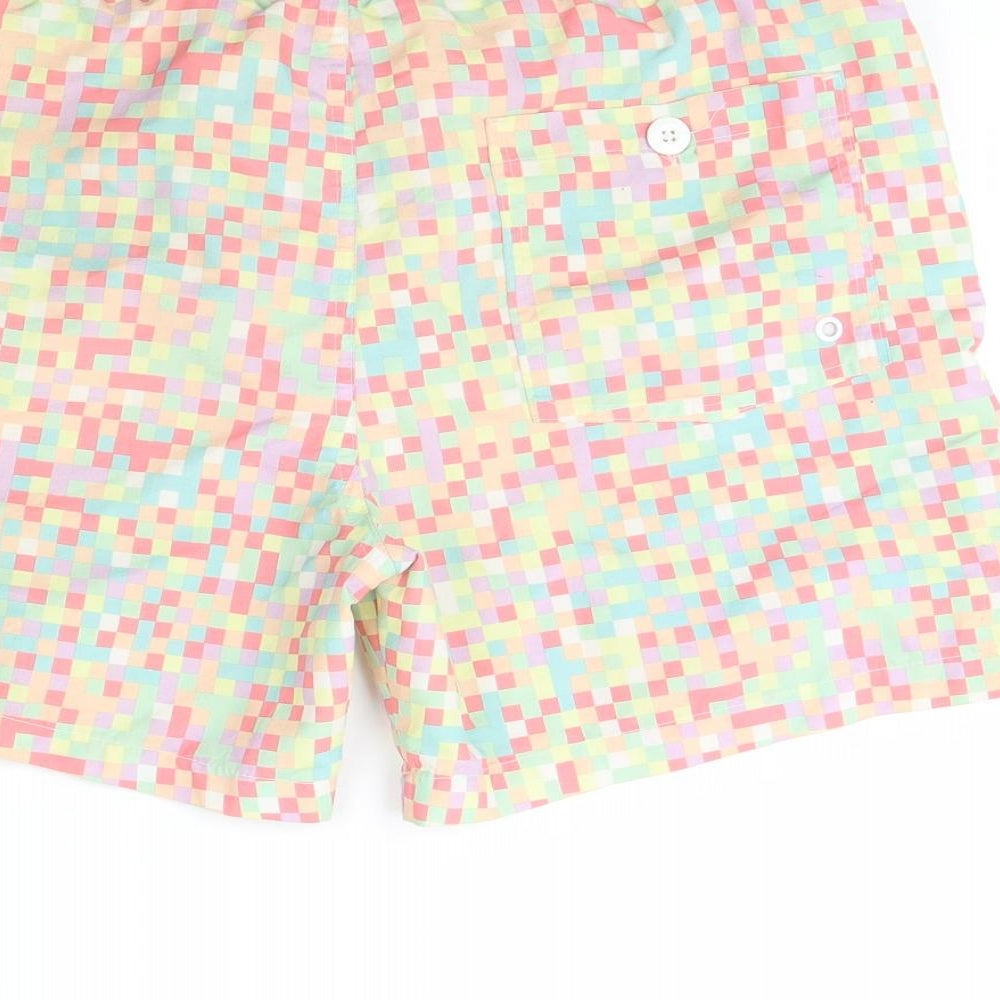 Preworn Mens Yellow Geometric  Sweat Shorts Size S - Swimming