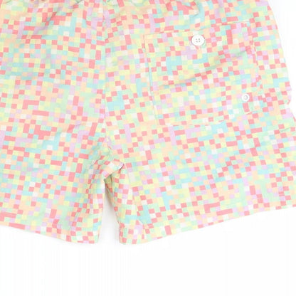 Preworn Mens Yellow Geometric  Sweat Shorts Size S - Swimming