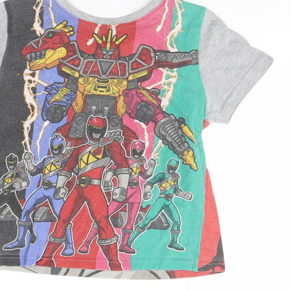 George Boys Grey   Basic T-Shirt Size 4 Years  - power rangers