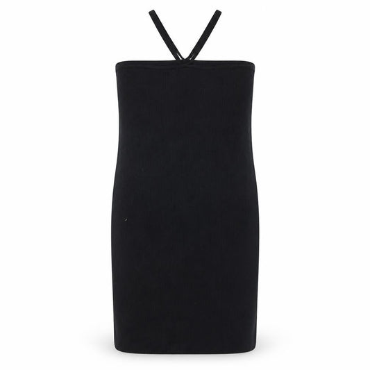 Front view of Misspap women’s black bodycon, size UK 14