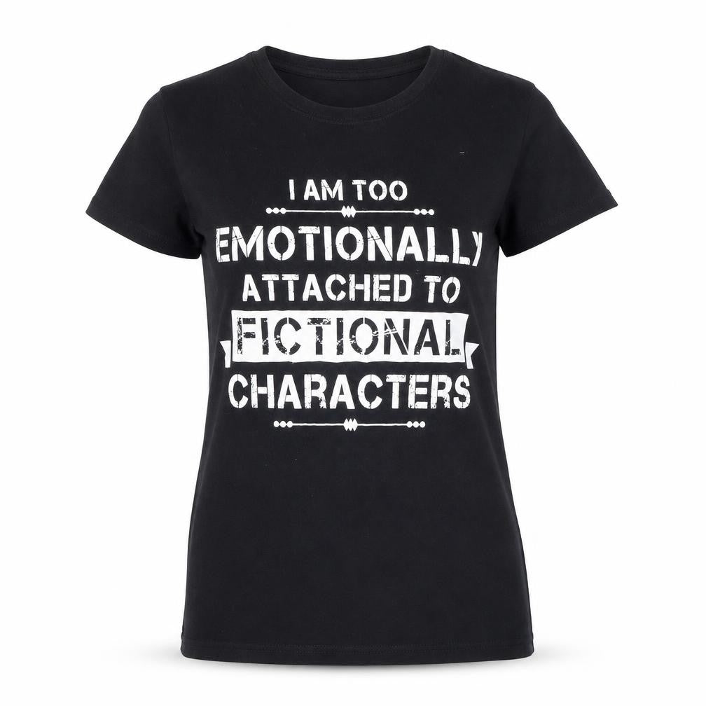 Front view of 6tn women’s black basic t-shirt, size S, - fictional characters