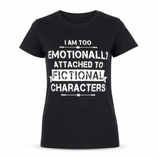 Front view of 6tn women’s black basic t-shirt, size S, - fictional characters