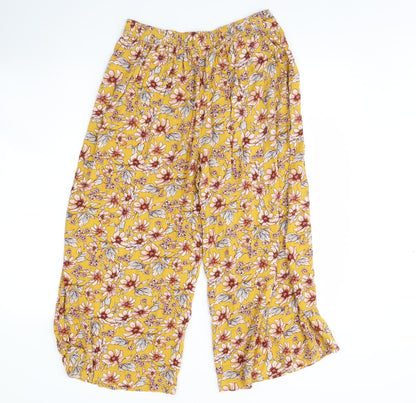 American eagle Womens Yellow Floral  Trousers  Size M L21 in