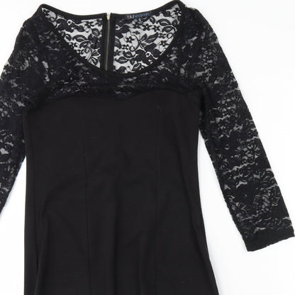 Close-up detail of Bluheaven women’s black mini, size S