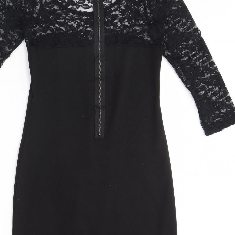 Brand and care label for Bluheaven women’s black mini, size S