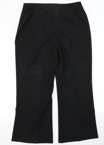Womens UK Size 16 M&Co Regular Fit Dress Pants Black Trousers